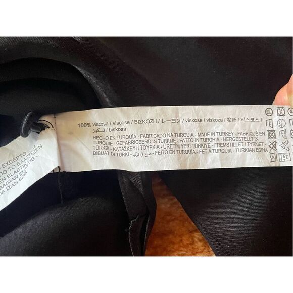 Zara Women's Long Sleeve Black Satin Twist Front Top Size S - Picture 6 of 11